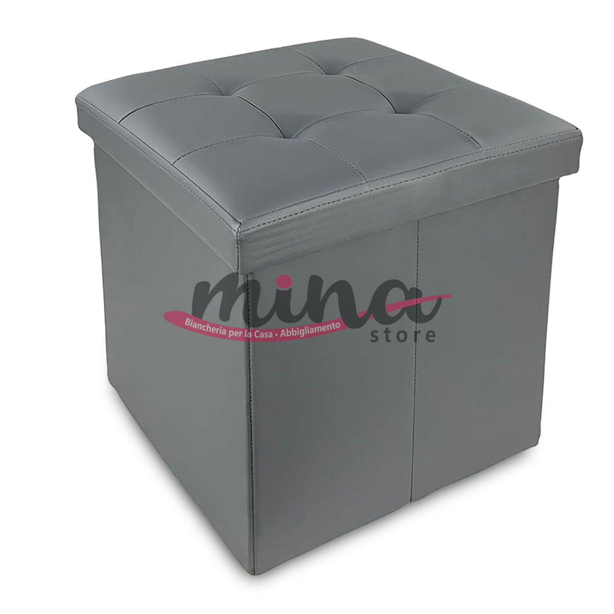 Pouf Poggiapiedi Vari Colori in similpelle Contenitore cubo salvaspazi –  MINA Store