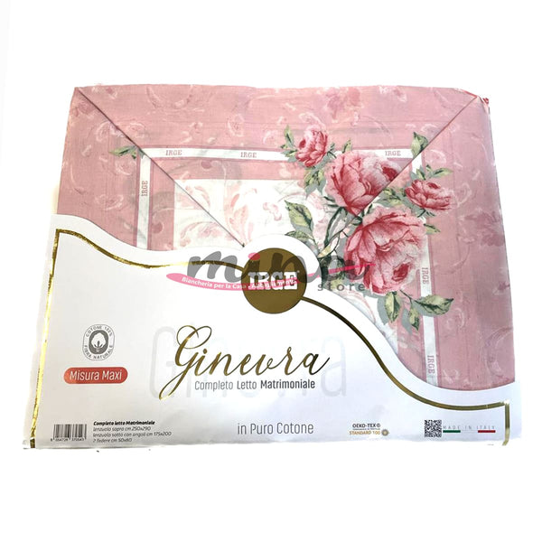 Completo Letto Matrimoniale IRGE Ginevra Fantasia Floreale + 2 Federe –  MINA Store