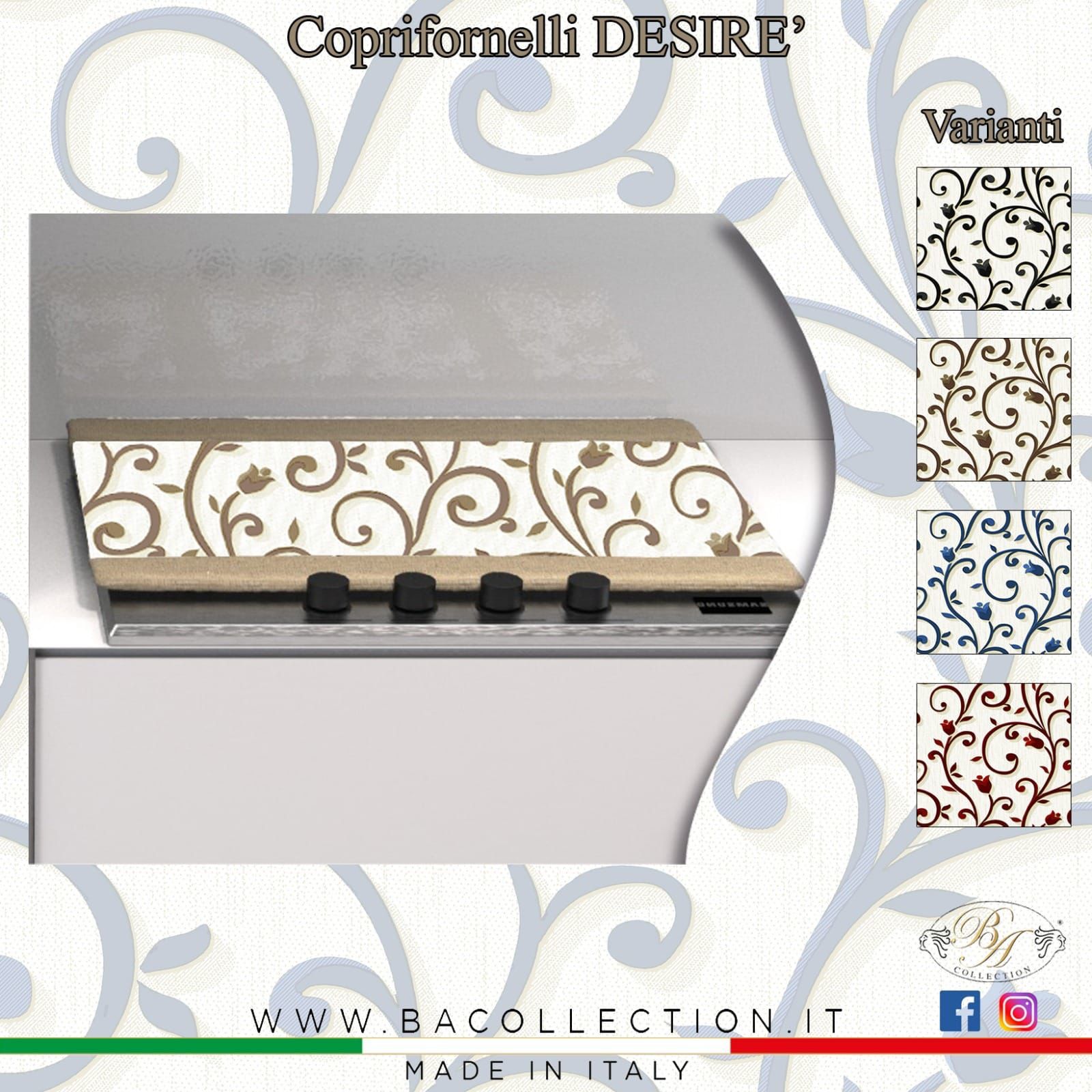 COPRIFORNO imbottito fantasia GIULIA cucina coprifornelli 55cm X 42cm –  MINA Store