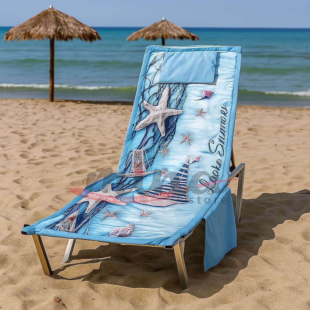 IRGE Telo Mare Lettino In Microfibra Con Tasche Portaoggetti - Azzurro Cielo, 70x190 Cm, Leggero E Anti-sabbia, Con Elastici E Sacca Ripiegabile