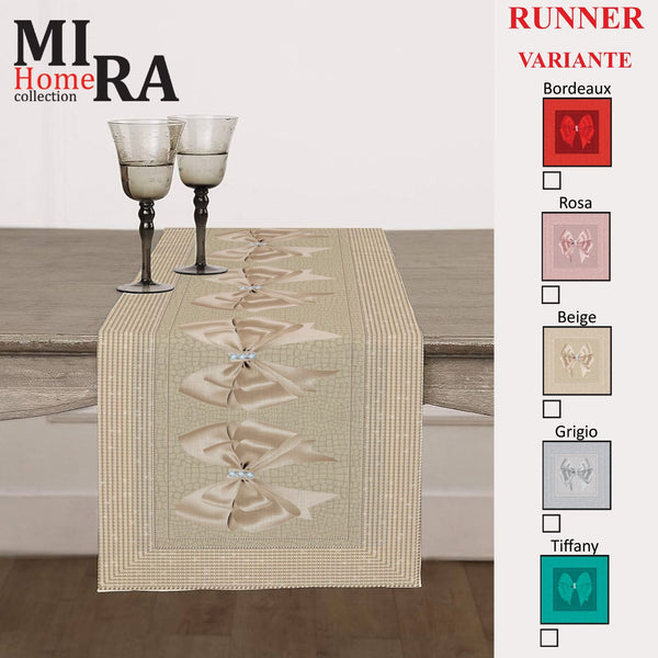 Runner Tavola, Tovaglia Runner, Runner Cucina Fiocco Beige