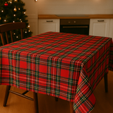 SOTTOCOSTO - Tovaglia da Tavola Natalizia x6 o x12 Made in Italy, Natale, disegno tartan 0983