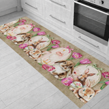 Tappeto Passatoia Cucina, Pasqua, ENSEMBLE beige, Marta Marzotto 100% Made in Italy