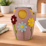 IDEA REGALO - Borsetta con 3 Strofinacci PASQUA IRGE a nido d'ape in borsetta in feltro