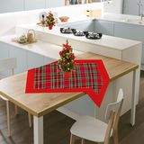 Centrotavola Quadrato natalizio TARTAN con fascia 90cm X 90cm tavolo coordinato cucina