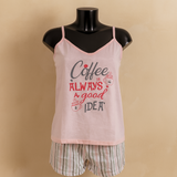 Pyjamas Débardeur et short pur coton You & Me Femme Fabriqué en Italie Diverses couleurs et tailles