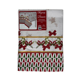 Tovaglia Rasatello stampata Natalizia x6 PREZIOSA HOME linea bianca, Made in Italy 160gr, natale 0982