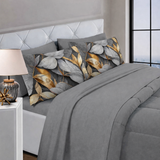 Lit simple complet et lit double 1609 09 My Princess Grey Eyes "Ferragni" Impression numérique 3D Marta Marzotto + 2 taies d'oreiller fabriquées en Italie