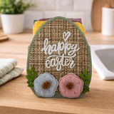 IDEA REGALO - Borsetta con 3 Strofinacci PASQUA IRGE a nido d'ape in borsetta in feltro