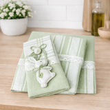 Set 3pz STROFINACCI PASQUA Preziosa HOME MELANIE  varie fantasie - Made in Italy