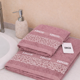 Couple de serviettes de visage + Guest Irge en éponge, différentes couleurs - fabriquée en Italie