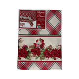 Tovaglia Rasatello stampata Natalizia x6 PREZIOSA HOME linea bianca, Made in Italy 160gr, natale 0982