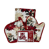 SET 3 PZ SANTA, GUANTO + PRESINA + STROFINACCIO Natalizio, PREZIOSA, casa idea regalo, coordinato Natale, 0478