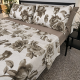 Lit simple complet et lit double 1609 09 My Princess Grey Eyes "Ferragni" Impression numérique 3D Marta Marzotto + 2 taies d'oreiller fabriquées en Italie