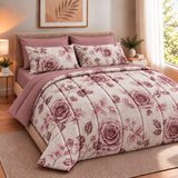 Trapunta invernale Juliet's line, ROSE', DOUBLE FACE, 320gr Matrimoniale 100% Made in Italy Stampa Digitale 3D Qualità Premium