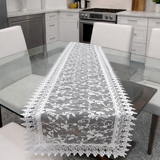 Runner striscia in macramè, FIORELLINI, Berenice ,40X140cm, Made in Italy