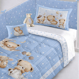 Trapunta per culla con paracolpi, HAPPY DREAM, Marta Marzotto, vari colori, 130×160cm Made in italy