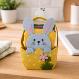 IDEA REGALO - Borsetta con 3 Strofinacci PASQUA IRGE a nido d'ape in borsetta in feltro