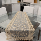 Runner striscia in macramè, FIORELLINI, Berenice ,40X140cm, Made in Italy