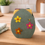 IDEA REGALO - Borsetta con 3 Strofinacci PASQUA IRGE a nido d'ape in borsetta in feltro