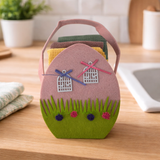 IDEA REGALO - Borsetta con 3 Strofinacci PASQUA IRGE a nido d'ape in borsetta in feltro