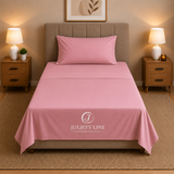 Completo Letto 1 piazza e mezzo MADD home, tinta unita lenzuola federe Made in Italy