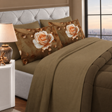 Set Completo Letto Matrimoniale - GISELLE - in POLICOTONE stampa digitale 3D Marta Marzotto + 4 federe Made in Italy