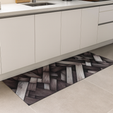 Tappeto Passatoia NATURAL PARQUET - Marta Marzotto 100% Made in Italy Gommato Antiscivolo Antimacchia stampa 3D