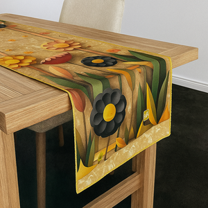 Runner striscia o tovaglietta da tavolo SUNFLOWERS cotone 40cmX140cm cucina tavola Made in Italy