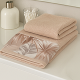 Set Asciugamani NATURAL Viso con balza digitale + Ospite tinta unita in Spugna, Marta Marzotto  varie colorazioni - Made in Italy