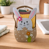 IDEA REGALO - Borsetta con 3 Strofinacci PASQUA IRGE a nido d'ape in borsetta in feltro