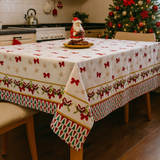 Tovaglia Rasatello stampata Natalizia x6 PREZIOSA HOME linea bianca, Made in Italy 160gr, natale 0982