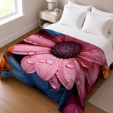 Copriletto Estivo multifunzionale Matrimoniale , letto e divano ,Marta Marzotto DROPLETS ON FLOWERS stampa digitale Made in Italy