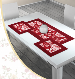 Set Runner e 2 Centrini fantasia CLARA Made in Italy 3 pezzi