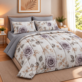 Trapunta invernale Juliet's line, ROSE', DOUBLE FACE, 320gr Matrimoniale 100% Made in Italy Stampa Digitale 3D Qualità Premium