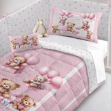 Trapunta per culla con paracolpi, TEDDY BEAR, Marta Marzotto, vari colori, 130cm × 160cm Made in italy