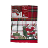 Tovaglia Rasatello stampata Natalizia x6 PREZIOSA HOME linea bianca, Made in Italy 160gr, natale 0982