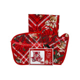 SET 3 PZ SANTA, GUANTO + PRESINA + STROFINACCIO Natalizio, PREZIOSA, casa idea regalo, coordinato Natale, 0478