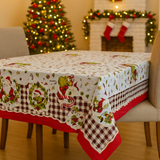 Tovaglia Rasatello stampata Natalizia x6 PREZIOSA HOME linea bianca, Made in Italy 160gr, natale 0982