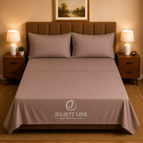 Completo Letto Matrimoniale 100% Cotone MADD home tinta unita lenzuola federe Made in Italy 0100