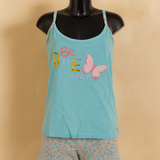 Pigiama Canotta con spalline sottili e Pantaloncino Puro Cotone YOU&ME 436 Donna Made in Italy