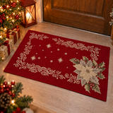 Tappeto natalizio XMAS celmir 50cm x 80cm Natalizio, Mastro Bianco, con fondo antiscivolo in gomma antiscivolo, MADE IN ITALY