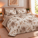 Trapunta invernale Juliet's line, ROSE', DOUBLE FACE, 320gr Matrimoniale 100% Made in Italy Stampa Digitale 3D Qualità Premium