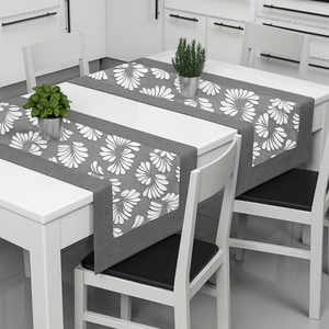 Runner striscia o tovaglietta da tavolo SINFONIA cotone con riccio 40cmX140cm cucina tavola Made in Italy 0222