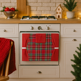 COPRIFORNO imbottito natalizio fantasia TARTAN cucina coprifornelli 55cm X 42cm coordinato Made in Italy