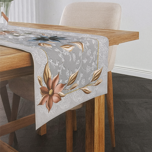 Runner striscia o tovaglietta da tavolo fiori BEST FLOWERS cotone 40cmX140cm cucina tavola Made in Italy, 1223