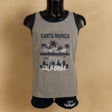 Pigiama Canotta e Pantaloncino S436 Mastro bianco Cotone Uomo Made in Italy