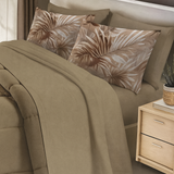 Set Completo Letto Matrimoniale in  FLANELLA - NATURAL -  stampa digitale 3D Marta Marzotto + 4 federe Made in Italy