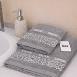 Couple de serviettes de visage + Guest Irge en éponge, différentes couleurs - fabriquée en Italie