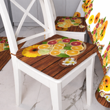 Cuscini Sedia 6 pezzi esclusivo MADD Home Primavera Estate moderno coordinato cucina FANTASIA ARANCE 1435- Made in Italy 0005